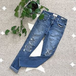 Frame Le High Skinny Distressed Jeans in Seeley